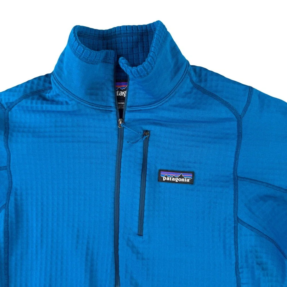 Patagonia R1‎ Pullover Mens Small Blue Quarter Zip Polartec Grid Fleece 40110